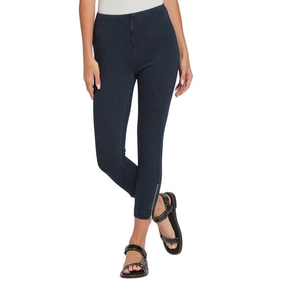 Lysse cropped zip hem cuffed dark blue size Small S - Picture 1 of 8